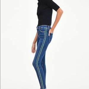 Zara tuxedo stripe denim